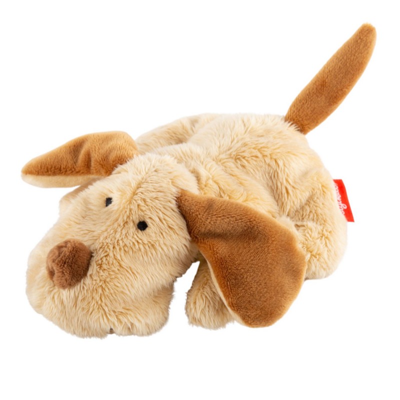 Piccolo peluche morbido a forma di cane, adatto dai 3 mesi in su
